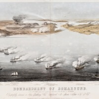 Britische Skizze des Bombardements von Bomarsund