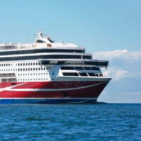 You travel by cruise ship to Mariehamn